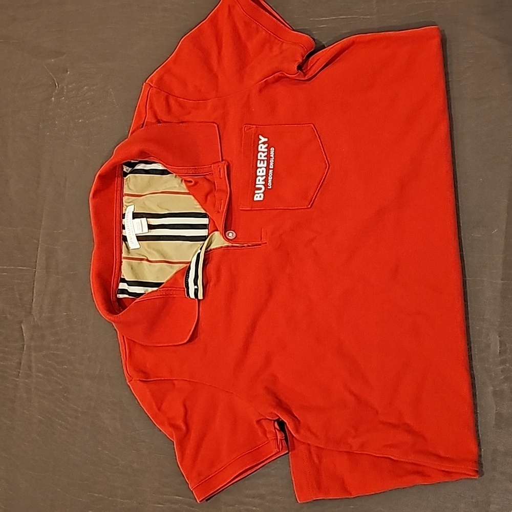 Burberry Boys Red Collar Shirt Size 14Y
